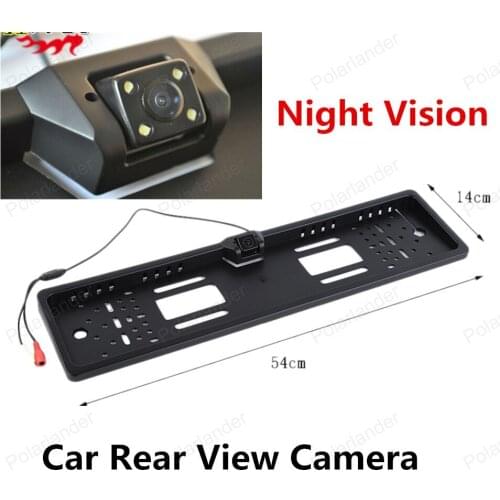 European Car Monitor with 4 LED Light Car Licence Plate Night Vision Rearview CMOS Camera