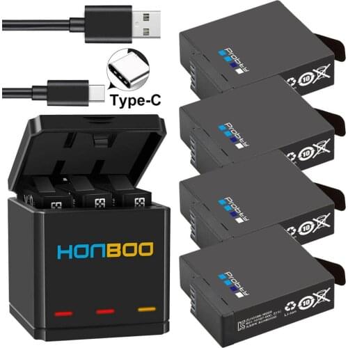 GoPro Hero 7 hero 6 hero 5 Black Battery + Triple Charger for Go Pro Hero 7 6 5 Black camera battery