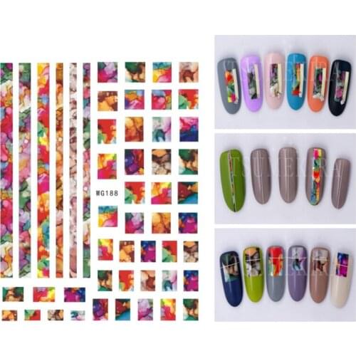 Daisy Peach Blossom Geometric Pattern Small Flower Nail Sticker Art Deco Fitting Adhesive Decal 10PCS