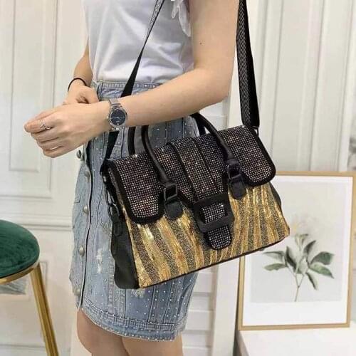 Klinknagel Diamant Luxe Handtassen Mode Strass Crossbody Tassen Voor Vrouwen Merk Delicate Pu Multifunctionele Schoudertas