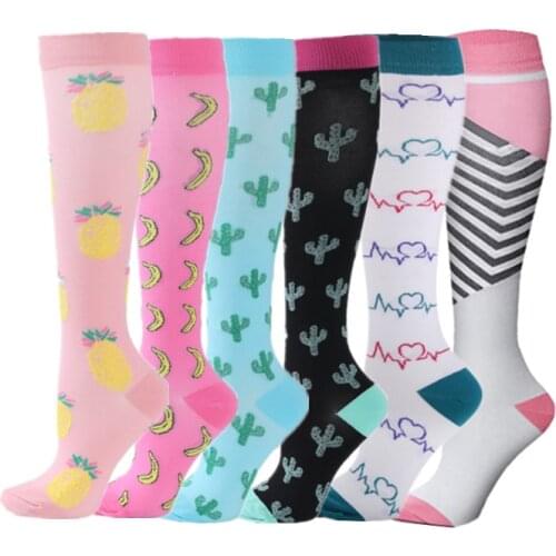 Compression Stockings Running Sport Socks Summer Nylon Happy Socsk Cycling Running Sports Breathable Elastic Compression Socks