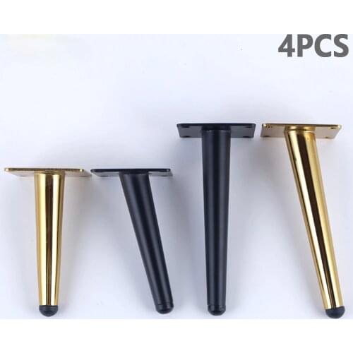 4PCS Wrought Iron oblique Cone Furniture Legs High-strength Sofa Leg Kitchen Cabinet Table Leg Furniture Feet 10-30cm