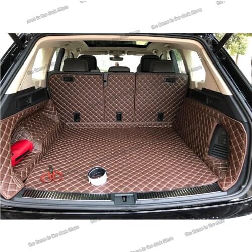 Leather Car Trunk Mat Cargo Liner for Volkswagen Touareg 2018 2019 2020 2021 rear vw boot cover accessories interior seat