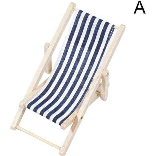 Mini Dollhouse Miniature Garden Beach Furniture Folding Blue Decor Cake Chair Deck Stripes/yellow/green Stripes/red I3A2