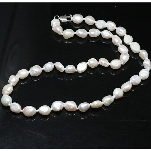 Fashion design white natural freshwater cultured pearl necklace irregular freeform beads weddings jewelry B1431