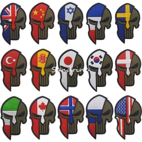 Molon Labe Punisher Spartan Military Army Tactical Embroidery Patches For Clothes Clothing Emblem Appliques Badges