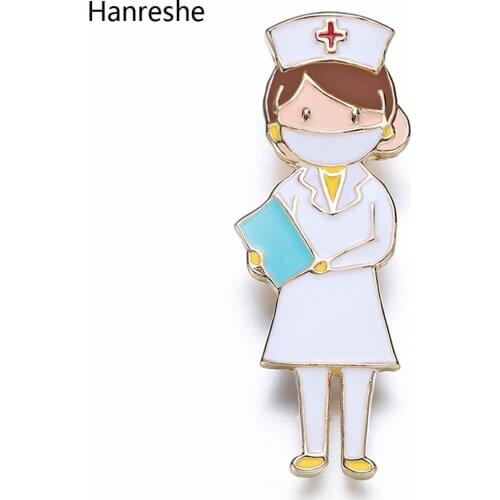 Cartoon Cute Nurse Doctor Brooch Pin Medical Researcher Lapel Backpack Hat Pins Jewelry Badge For Medical Staff Accessories