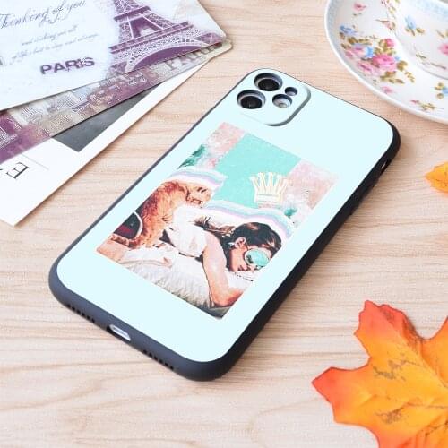 For iPhone Audrey Hepburn Breakfast At Tiffanys X Queen Collage Print Soft Matt Apple iPhone Case