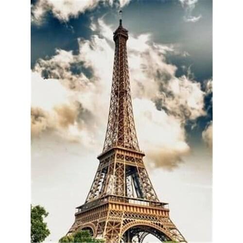 Landscape Paris Tower DIY Embroidery Cross Stitch 11CT Kits Needlework Craft Set Cotton Thread Printed Canvas Home Wholesale