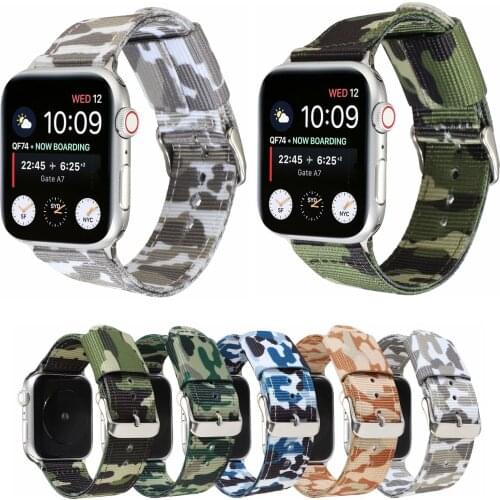Nylon Strap For Apple Watch Band 5/4/3/2/1 Sports Camouflage Watch Strap 44mm 42mm 40mm 38mm Strap for iWatch Accessories