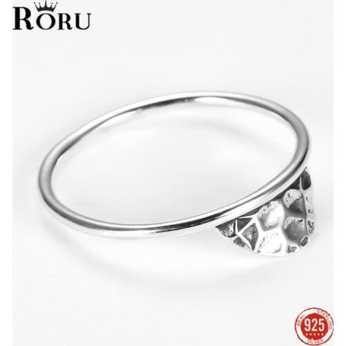 Retro 925 Silver Original Fine Thin Finger Ring Peaked Pattern Half Round Design Simple Gift for Women Girls Best Friend Gifts
