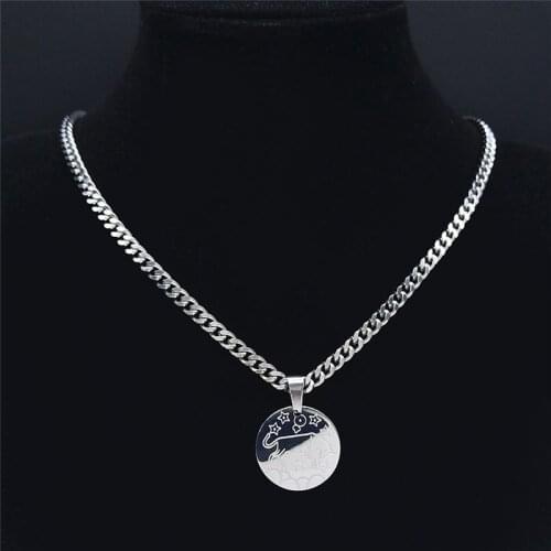 12 Constellations Stainless Steel Taurus Chain Necklaces Women Silver Color Small Astrology Necklace Jewelry colgante N9200S01