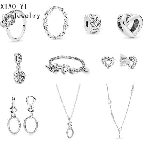XIAOYI 100% 925 Sterling MOTHER AND SON NECKLACE Mothers Day Gift Fashion Pendant Clavicle Chain Set