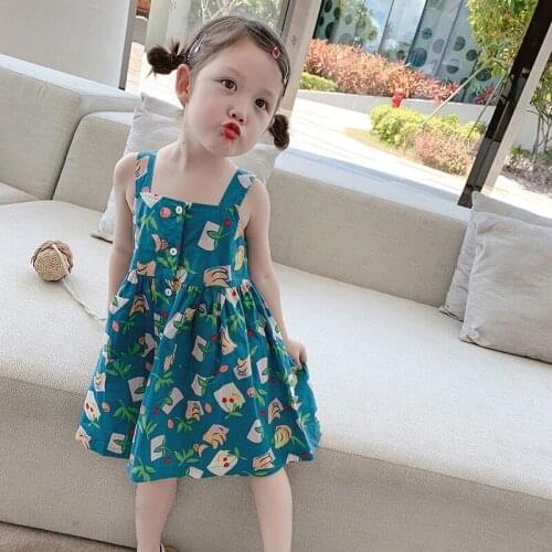 Girls Dresses Children Clothing Sleeveless Sling Summer Baby Girl Princess Dress