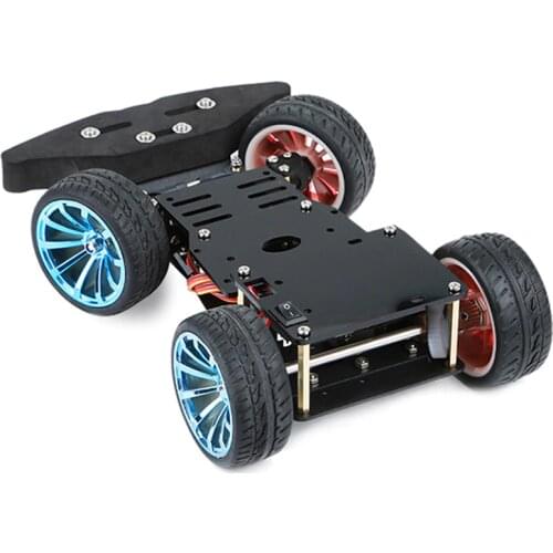 4WD Smart Steering Robot Car Chassis with Metal Servo Bearing Kit Gear Motor 25MM Robot Platform DIY Kit for Arduino