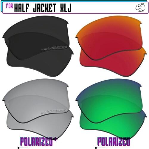 EZReplace Polarized Replacement Lenses for - Oakley Half Jacket XLJ Sunglasses - BkSrP Plus-RedGreenP