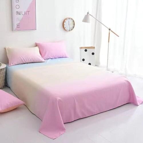 Candy Color 1PCS Bed Sheet Mod Bed Sheets Soft Cotton For King/Queen Size Single 1.5M/1.8M Bed Bedding Cover Flat Cute Sheet
