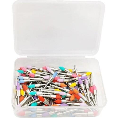 Transparent Tapered ShapeDental Lab Polishing Brush Polisher 100pc/box Latch Type Nylon Prophylaxis Brushes Dental Disposables