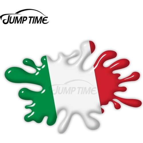 Jump Time 3D Shaded Effect 3D Design With Italy Italian il Tricolore Flag Motif External Vinyl Car Sticker for Windows Bumper