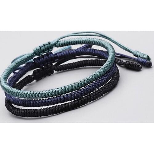 Tibetan Buddhist Braided Lucky Knots Rope Bracelet Handmade Bracelet For Women Men Size Adjustable Jewelry 2211