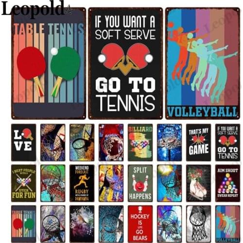 Vintage Poster Decoration Brand Basketball Billiard Rack Tin Decoration Tin Plate Bowling Painted Gymnasium Club Home Decoration