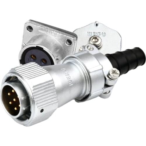 WEIPU WY20 TI+Z M20 Electrical Waterproof Connector Industrial Circular Male Female Panel Power Adapter 2 3 4 5 6 7 9 12 15 Pin