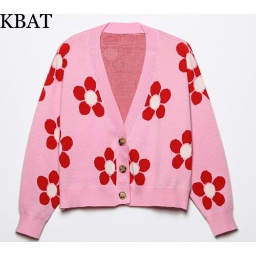 Women Flowewrs Crop Cardigan Vintage Jumper Short Style 2021 Knitted Cardigan Coat Fashion Flowers Crop Knitted Vest Sweater