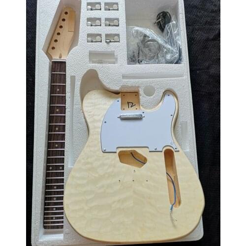 1 set Best New DIY Guitar basswood Body Unfinished Electric Guitar Kit all hardware