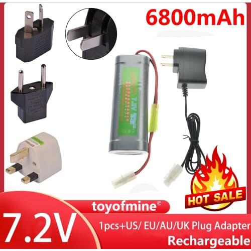 1pcs 7.2V 6800mAh rechargeable battery pack + charger US/ EU/AU/UK Plug Adapter