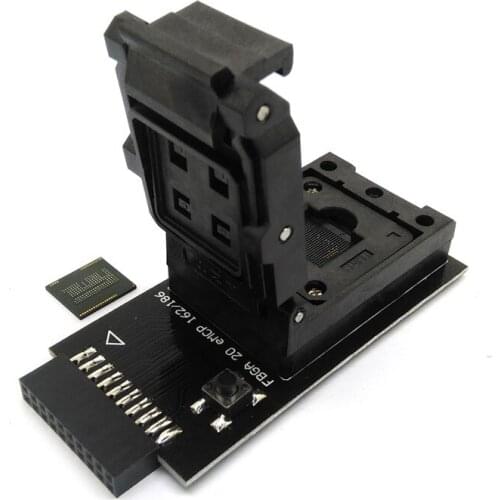 12x18mm eMMC153/169 Reader test socket to 20 Pins Clamshell Structure BGA153/169 Size Pitch 0.5mm for smart phone data recovery