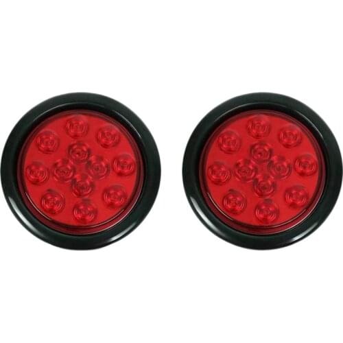 2Pc 4 Inch LED Trailer Tail Lights Grommet & Plug Included IP67 Waterproof Turn Stop Brake Trailer Lights for RV Trucks