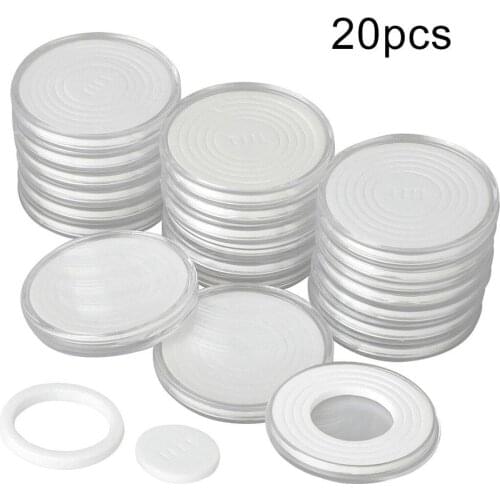20 Pcs Coin Capsules Holder Plastic Coin Holder Capsule Protector Case Collection Storage Box Protector 46mm
