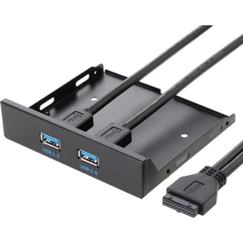 3.5" Front panel 4071-3001 2 Ports USB 3.0 Connector 20 Pin Floppy Disk Internal Front Panel Bay Hub Controller Bracket Cable