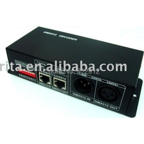 4 channel DMX decoder & controller;R+G+B+Dimmering