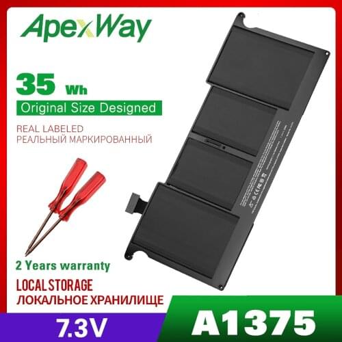 7.3V 35WH Apexway Laptop Battery for Apple A1375 For Apple MacBook Air 11" A1370 (2010 Production)