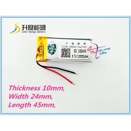 Best battery brand Size 102445 3.7V 1200mah tablet battery with Protection Board For GPS Bluetooth Digital Products Fre