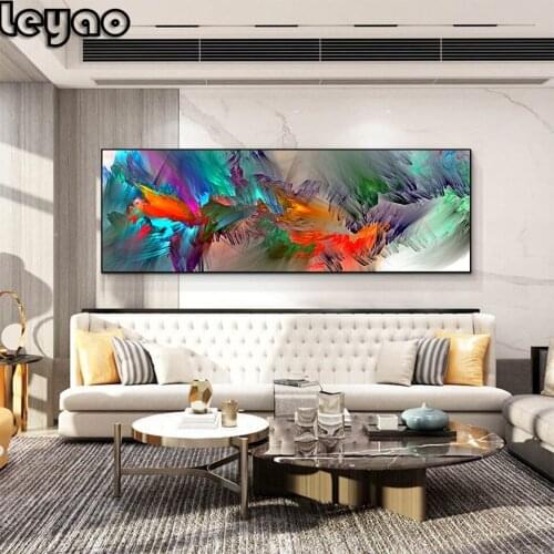 Large Size Abstract Blue Purple Cloud Diamond Painting 5D Diy Full Square/Round Diamond Embroidery landscape Mosaic Home Decor