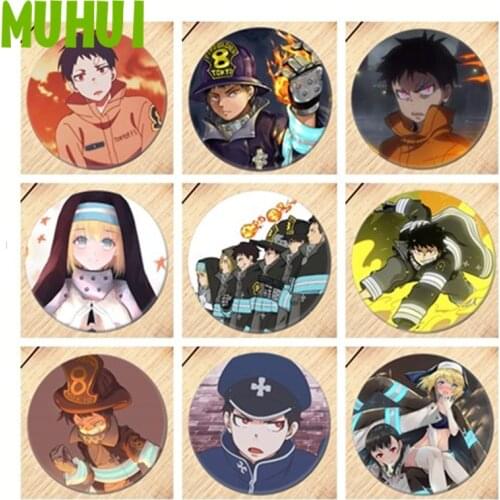 Anime Enn Enn No Shouboutai Fire Force Shinra Kusakabe Brooch Pin Cosplay Badges For Clothes Backpack Decoration Jewelry 19556