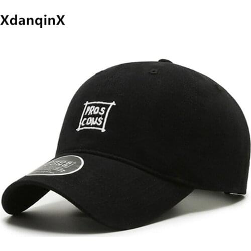 XdanqinX Adjustable Size Letter Embroidery Baseball Cap For Men Women Cotton Couple Hat Casual Fashion Sports Caps Snapback Cap
