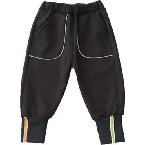 Children Autumn Leather Pants Baby Boys Beam Leg Trousers Toddler Girl Winter Clothes Casual Sports Trousers 0-5 Yrs Kid Clothes