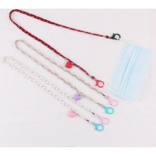 1PC Cotton Thread Mask Chain For Women Mask Chain Necklace Heart Charm Straps For Sunglasses Eyeglasses Lanyard Neck Holder New