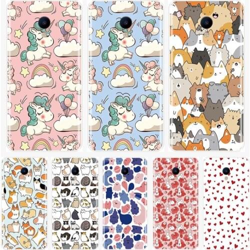 Phone Case For Meizu M2 M3 M5 M6 Note Soft TPU Silicone Back Cover Cute Unicorn For Meizu M6 M6S M6T M5 M5C M5S M3 M3S M2 Cases