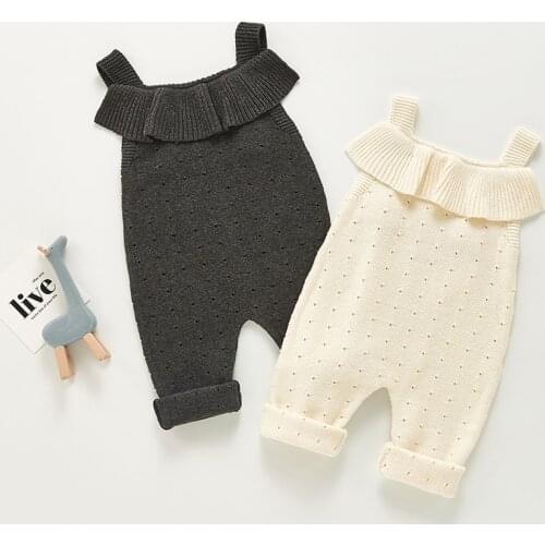 Cotton Newborn Baby Overalls Clothes 2021 New Cute Girls Pant Infant Legging Babies and Toddlers Knit Jumpsuit 0-24M