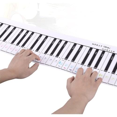 88-Key Piano Keyboard Practice Card Piano Part Musical Instrument Accessories for Piano beginner Exercise Tools (Single Side)