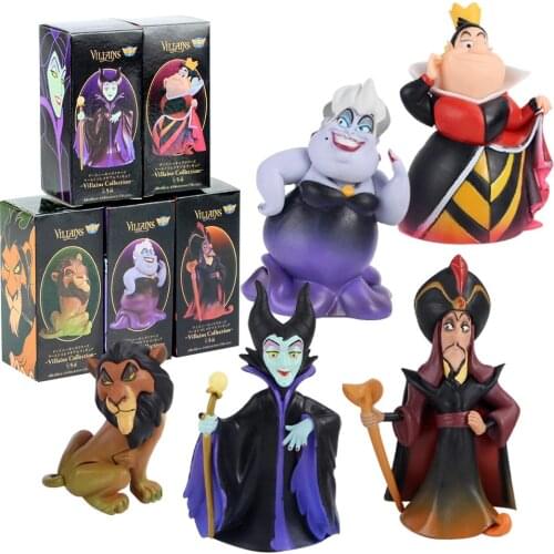 5pcs/lot WCF World Mini Collection Figure Toys Malefice Scar Jafar PVC Cute Model Dolls