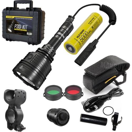 2021 NITECORE P30i KIT Flashlight + TSL10i Signal Light+ GunMount+Filter + NL2150HPi Rechargeable Battery+ RSW2i Remote+ Holster