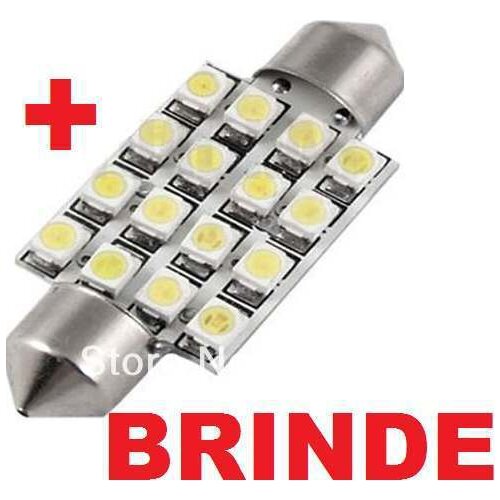 Lampada Torpedo 16 Leds P/ Teto Placa + Brinde Led P/ Farol