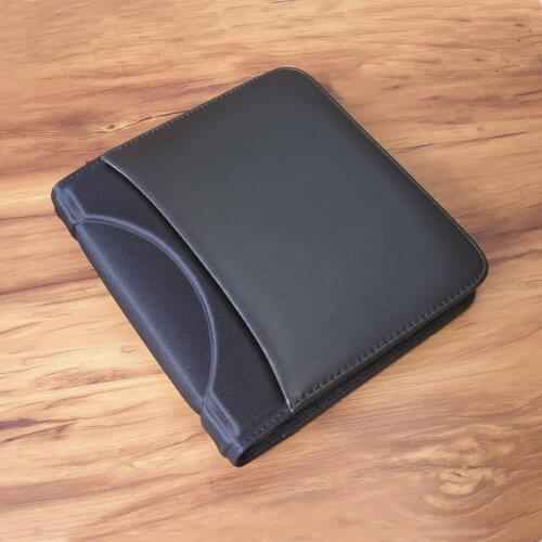 PU leather business travel A5 folder Padfolio multifunction document organizer file folder with CD mobile pocket pen loop 783