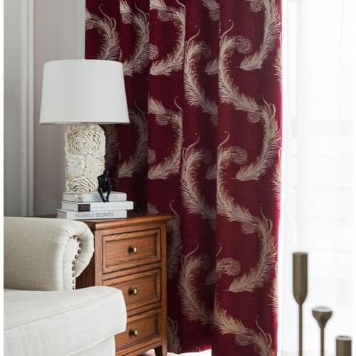 New Chinese Style Curtains for Living Dining Room Bedroom Modern Chenille Cotton and Jacquard Curtains Custom Finished Products