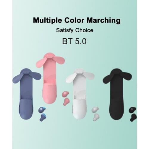 True Wireless Bluetooth 5.0 Earbuds with Mini Fan Flashlight in-Ear Multifunctional Bluetooth Headphones for Sport TWS Earphones